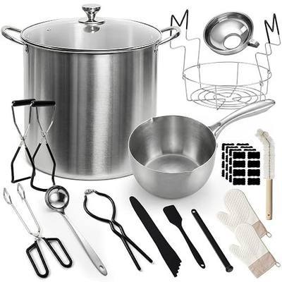 Canning Supplies, 21QT Water Bath Canning Pot with Rack and Lid | Canning Starter Kit for Beginners Full Set with 7 inch Saucepan, Water Bath Canner with Canning Accessories & Tools Set