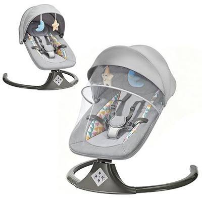Electric Baby Swing for Infants,Multifunctional 3-in-1 Rocker,5-Speed Adjustable,Remote Control,10 Melodies,5-Point Harness,for Infants Up to 30 lbs, Up to 12 Months Easy Assembly (Gray)