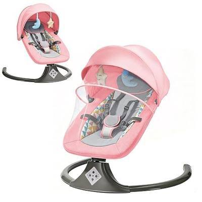 Electric Baby Swing for Infants,Multifunctional 3-in-1 Rocker,5-Speed Adjustable,Remote Control,10 Melodies,5-Point Harness,for Infants Up to 30 lbs, Up to 12 Months Easy Assembly (Pink)