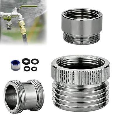 Faucet Adapter with Aerator, 8 Pcs Sink Faucet to Garden Hose Adapter, Sink Hose Attachment with 3/4" GHT Thread Chrome, Fits G1/2" Female, 55/64" Female, and 15/16" Male