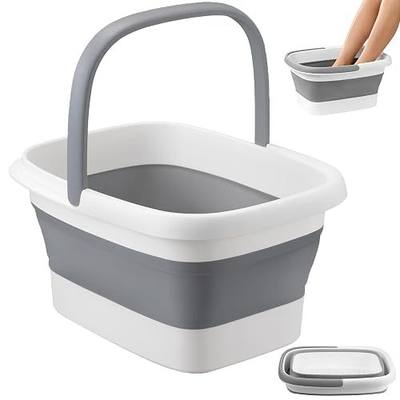 Collapsible Foot Bath Basin for Soaking Feet, Portable Foot Soak Tub with Handle & Massage Acupoint, Multifunctional Folding Bucket for Home Spa