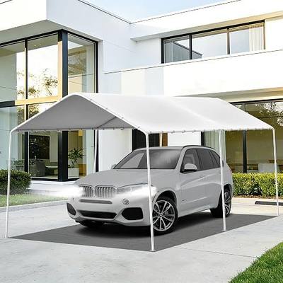 10 x 20 FT Carport Heavy Duty, Portable Garage Canopy Outdoor, Galvanized Car Canopy for Car Garage Shelter Tent Party Tent with Anchor Kit (White)