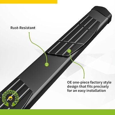 AUTOSAVER88 Running Boards Compatible with 2019-2026 RAM 1500 Crew Cab | 6 Inches Side Step W/ Pad Design, Black Steps Bars Nerf Bar