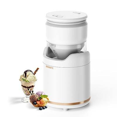 BRIOBITE Ice Cream Maker Machine,Quiet,Rechargeable,1–2 Servings,White | Quiet Operation,USB-C Rechargeable,Low Noise,Soft Ice Cream Machine,Quick-Clean,Perfect for Sorbet,Gelato,Frozen Yogurt