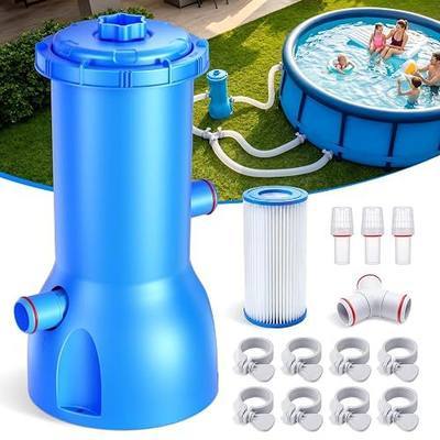 Pro 1000 GPH Above Ground Pool Filter Pump, Pool Pump with GFCI Protection Plug, Powerful Cartridge Filtration System for Clean & Clear Water,Easy Installation, Complete Accessories, Blue
