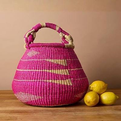 Harvest Basket for Garden Vegetables, Pink, 16 Inch Wide