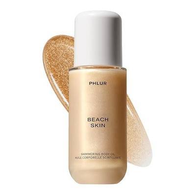 PHLUR Beach Skin Shimmering Body Oil, 4 Oz – Coconut, Vanilla & Sandalwood | Scented Body Oil for Women & Men, Hydrating Moisturizing After Shower Oil with Subtle Glow & Skin Musk Finish
