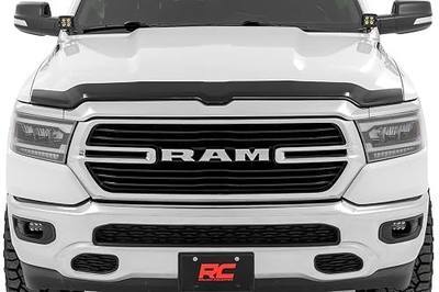 Rough Country Hood Protector for Ram 1500 (2019-2026) – High-Density Thermoplastic, No-Drill 3M Install, Gloss Black
