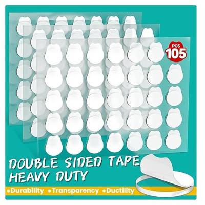 Double Sided Sticky Tape Dots,Clear Strong Adhesive Tack for Walls, Balloon | No Glue Residue Removable Stickers for Party Decorations, Crafts, Display, Easy to Peel and Stick Round Mounting Putty