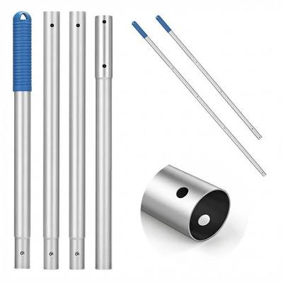 4.5FT Aluminum Pool Extension Pole, Lightweight 4-Section Pool Skimmer Pole with Quick Assembly & Non-Slip Grip Handle, Universal 1-1/4" Fit for Skimmer Nets, Brushes & Vacuum Heads(No Net)