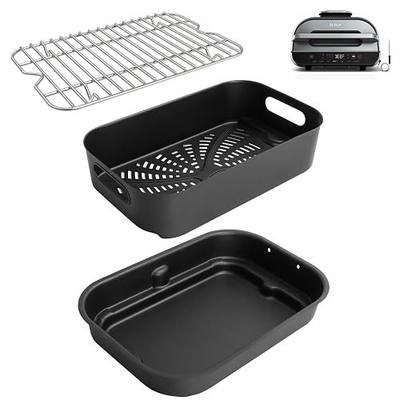 Cooking Pot & Combo Crisper Basket Replacement for Ninja Foodi FG551/DG551/DG651 Smart XL Indoor Grill, Non-Stick Grill Basket, Griddle Pan w/Stainless Steel Air Fryer Rack for Ninja Foodi Accessories