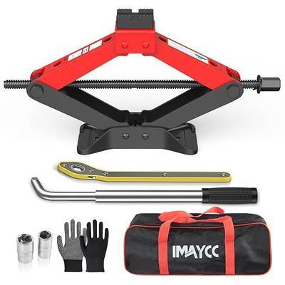 Portable Car Jack Kit 3 Ton, Heavy Duty Scissor Jack for Car, Spair Tire Changing kit with Lug Wrench, Emergency Kit for Car SUV MPV