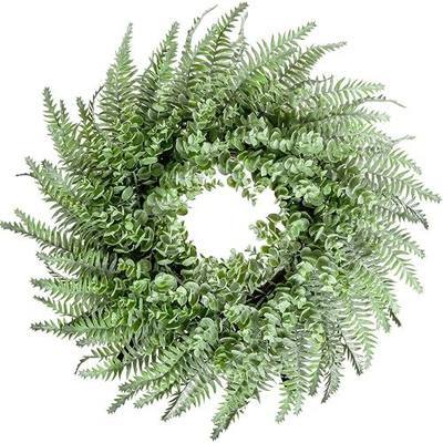 26'' Eucalyptus and Boston Ferns Wreath for Front Door | Artificial Eucalyptus Wreaths year round wreaths eath for Wedding Farmhouse Porch Wall Room Home Decor
