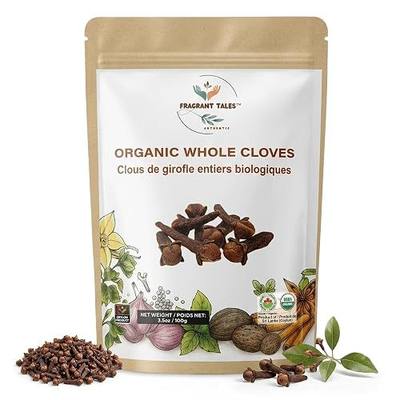 Premium Organic Whole Cloves 5.3 oz (150 grams), Grade Hand Picked, Sourced from a USDA Certified Organic Farm in Sri Lanka (Small)