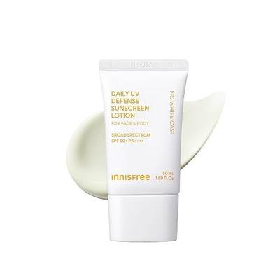 innisfree Daily UV Defense SPF 50+ PA++++ Korean Face & Body Sunscreen, Broad Spectrum, Invisible Finish, No White Cast, Lightweight, Hydrating