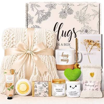 Get Well Soon Gift Baskets for Women, Self Care Package with Soft Blanket | 11 Pcs Feel Better Gifts after Surgery, Thinking of You & Birthday Gifts for Mom, Sister, Friend, Champagne