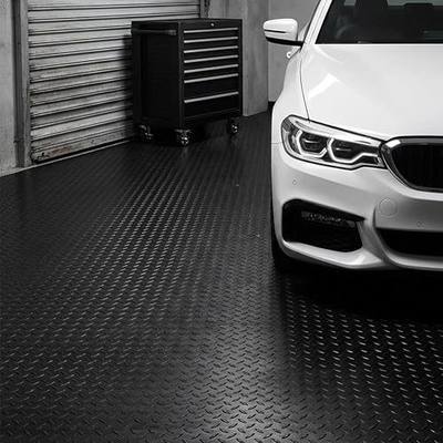 GL 2.8mm Thickened Garage Floor Mat, Custom Size Heavy Duty Parking Mat Waterproof Non-Slip Floor Protector for Car, Trailer, SUV, Basement, Gym (Black) (5 Feet x 9 Feet)