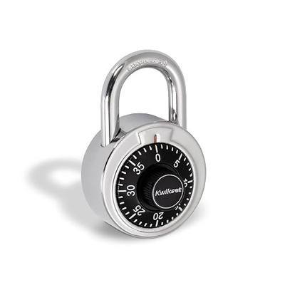 Kwikset 3-Digit Combination Dial Padlock, School Gym Locker Lock, 2 in Body, 1 Pack, Black