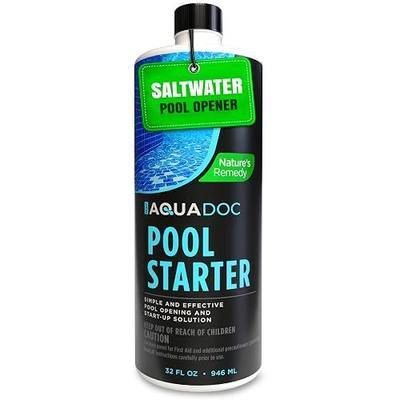 AquaDoc Saltwater Pool Starter Enzyme Treatment - 32 oz Treats up to 30,000 Gallons - Saltwater Pool Opening Chemical for Above Ground and Inground Pools - Made in USA