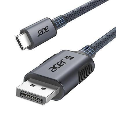 Acer USB C to Display Port 1.4 Cable 6.6FT (8K@60Hz 4K@240Hz), Unidirectional Type-C to DP Cord Support 32.4Gbps/G-Sync/HDR10, Thunderbolt 5/4/3 Compatible with MacBook Pro/Air, XPS, Surface, iPhone17