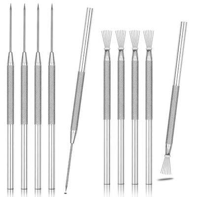 DIYOOHOMY 10 Pcs Clay Needle Tool and 7-Pin Pottery Feather Wire Texture Tools, Polymer Clay Sculpting Tools for Texturing Scoring Carving Modeling Ceramic Sculpture Detail Nail Art DIY Craft Supplies
