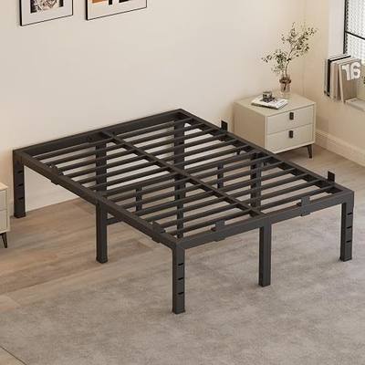 18 Inch King Bed Frame with Under-Bed Storage,Upgrade Steel Support | 6PSC Mattress Slide Stopper,Noise-Free,Easy Assembly,3500LBS Capacity,Headboard Holes,Rubber Foot Pads