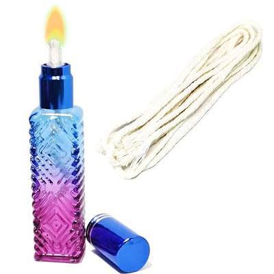 Alcohol Lamp Portable Mini Stained Gradient Glass Alcohol Stove DIY Bunsen Burners with 40 in Cotton Wick for Household Outdoor Tea Coffee Making Science Lab Equipment Heating Tool