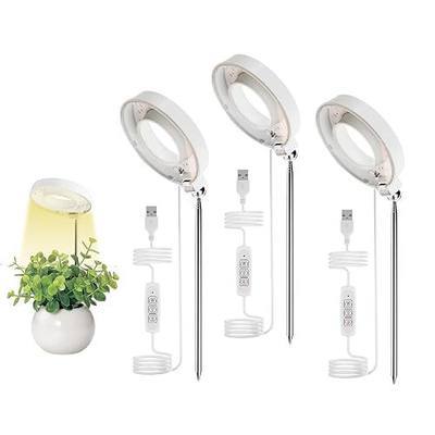 Tuaaryii Grow Lights for Indoor Plants - Plant Grow Lights Indoor, with 3/6/9 Auto On/Off Timer and 4-Level Brightness Adjustment Grow Lights for Seed Starting and Indoor Plants, 3 Pack, White
