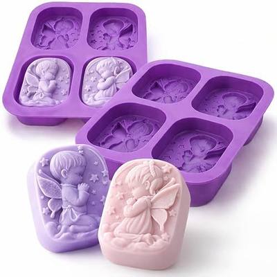 2Pack Angel Silicone Mold Angel Silicone Soap Mold Praying Fairy Baby Design Handmade Soap Mould Resin Silicone Molds Candle Mold for Soap Candle Lotion Bath Bombs Resin Ice Cube Cake Chocolate Candy