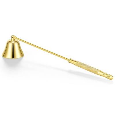 Vaincre Gold Stainless Steel Candle Snuffer with Long Decorative Handle | Safe Wick Flame Extinguisher, Sturdy Metal Build, Decorative Accessory for Candle Lovers