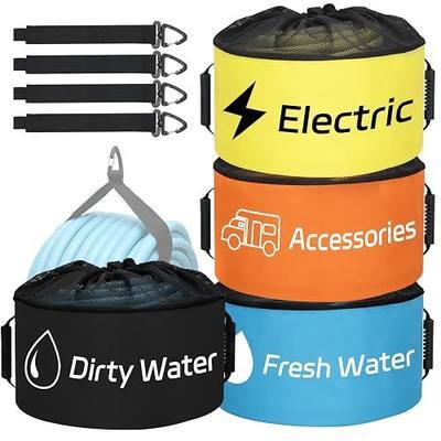 Nilight 4 Pack RV Hose Storage Bag, Waterproof Utility Bag with Drawstring Mesh Top RV Storage and Organization Bags Container for Sewer, Fresh Water Hoses Electrical Cords Camper Tools Accessories