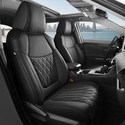FREESOO Custom Leather Seat Covers for Toyota RAV4 2019-2025 Gas | LE/XLE/Limited/XLE/Premium, Full coverage, Airbag compatible, Pet-friendly, Waterproof, Easy-to-clean, Durable, Full set