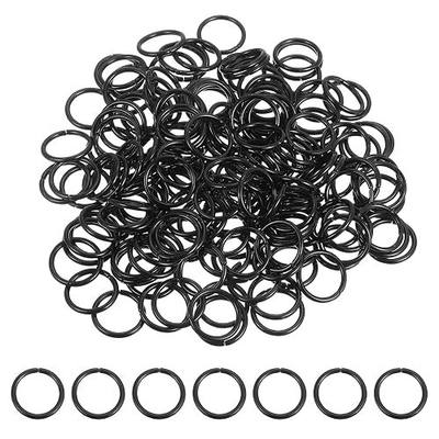 MECCANIXITY 200 Pcs Open Jump Rings, 18mm Split Metal O Ring 2mm Thick Keychains Connector Ring for Jewelry Making DIY Necklaces Bracelet Earrings Craft Making, Deep Black