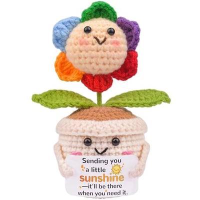 Positive Emotional Support Crochet Sunflower Thank You Appreciation Gift for Women, Men, Coworker, Best Friend, Teacher, Sister, Mom - Christmas, Birthday