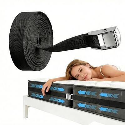 Locking Mattress Straps: Hold Mattress Together, Fits Twin XL to King | Locking Buckle, Durable Webbing, Non-Slip Texture, 10-Second Setup, Fits Twin to King Mattress, Use for Home Rental Dorm