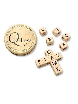 Q-Less The Original Crossword Solitaire Game - Genuine - Word Game, Puzzle, 12 Lettered Dice in a Sleek Tin, Portable, Educational Wordplay Fun, Travel
