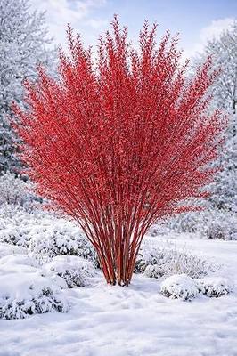 Red Flame Willow Tree Cuttings for Planting – Bright Red & Orange Stems – Fast Rooting Willow for Colorful Landscaping, Privacy & Winter Interest (2 Trees)