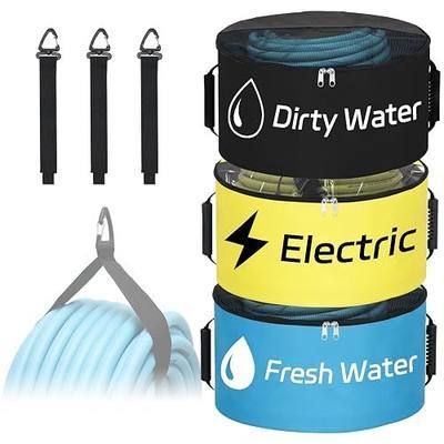 Nilight 3 Pack RV Hose Storage Bag, Waterproof Utility Bag with Visible Cover & Dual Zipper Closure RV Storage and Organization for Sewer, Fresh Water Hoses Electrical Cords Camper Tools Accessories