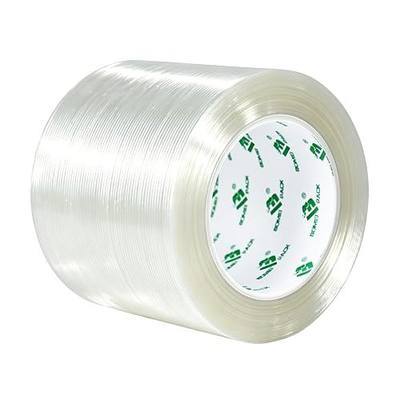 BOMEI PACK Mono Filament Strapping Tape, 4 inches×45yds, 5.5mils Reinforced Strapping Fiberglass Packing, Clear Filament Heavy Duty Wearproof Tape