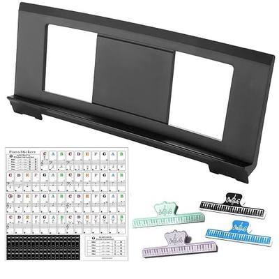 Music Stand for Sheet Music, Compatible with Yamaha Music Sheet Stand Fit for Multiple Keyboard Models, Keyboard Sheet Music Stand with 4 Music Book Clip & Piano Key Stickers