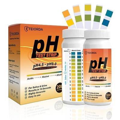 pH Test Strips for Urine and Saliva(4.5-9.0) 200 Count (100×2 Bottles) | Upgraded Dual-Track 14-Color,Quick & Accurate Test Alkaline & Acid Levels in The Body with Color Chart on Bottle