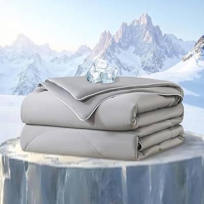ELNIDO QUEEN Cooling Comforter for Hot Sleepers, Summer Cooling Blanket Queen Size for Night Sweats, Q-max Cooling Value of >0.4 Breathable All-Season Lightweight Blanket, (90x90 inch,Grey