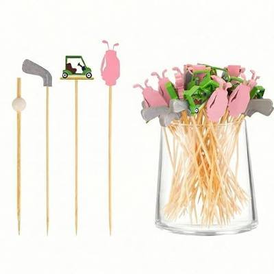 200PCS Golf Cocktail Picks,4.7 Inch Golf Themed Party Decorations/Toothpicks for Appetizers/Fruit Skewers for Catered Events Buffet Party Holiday Decorations Supplies (Golf Fruit Sticks)