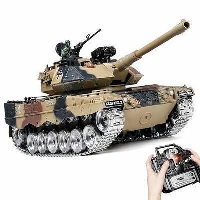 RC Tank Model Kit, Remote Control Tracked Vehicle Set | rc tank with metal tracks, water bead launcher, recoil sound, suspension, and smooth turret pivot; built for active play.