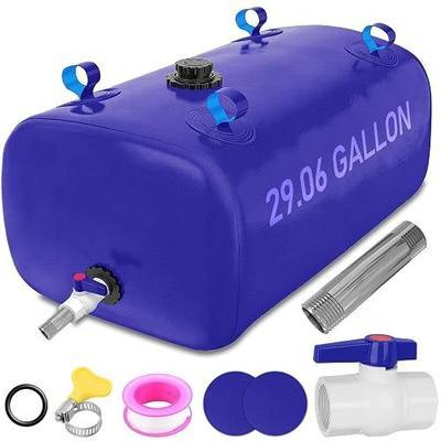110L/29.06GAL Large Capacity Collapsible Water Storage Bladder | Portable Foldable Soft Water Bladder Tank, Leakproof Tear-Resistant Emergency Water Container for RV, Truck & Outdoor Use