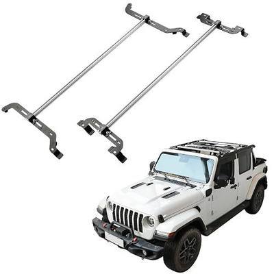 JOYTUTUS Roof Rack Cross Bars Compatible with 2018-2026 Wrangler JL (Only for 4 Doors Soft Top or Top Off), Adjustable Installation Position Roof Top Crossbars Luggage, Max 600 LBS