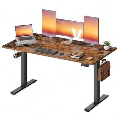 VASAGLE Electric Standing Desk, 55.1 x 27.6 Inches Height Adjustable Desk, Sedentary Reminder, 4 Memory Heights, for Home Office, Rustic Brown ULSD315KD020S