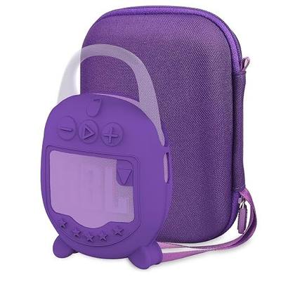 Protective Case for JBL Clip 5 Portable Bluetooth Speaker | Hard Carrying Case and Silicone Cover for CLIP 5 Speaker, Stand Up Holder and Carrier (Purple Case)
