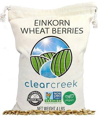 CLEAR CREEK Certified Glyphosate Residue Free Einkorn Wheat Berries | 4 lb | Non-GMO Project Verified