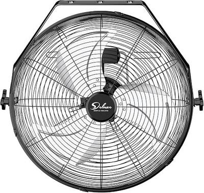 Simple Deluxe 18 Inch Industrial Wall Mount Fan, Max 4200 CFM 3 Speed Commercial Ventilation Metal Fan for Warehouse, Greenhouse, Workshop, Patio, Factory and Basement - High Velocity Black